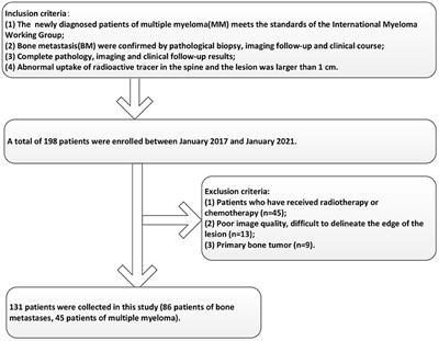 Application of 18F-FDG PET-CT Images Based Radiomics in Identifying Vertebral Multiple Myeloma and Bone Metastases